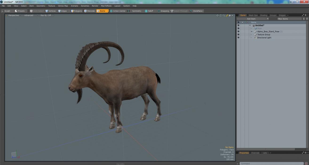 Alpine Ibex Stand Pose 2 3D model