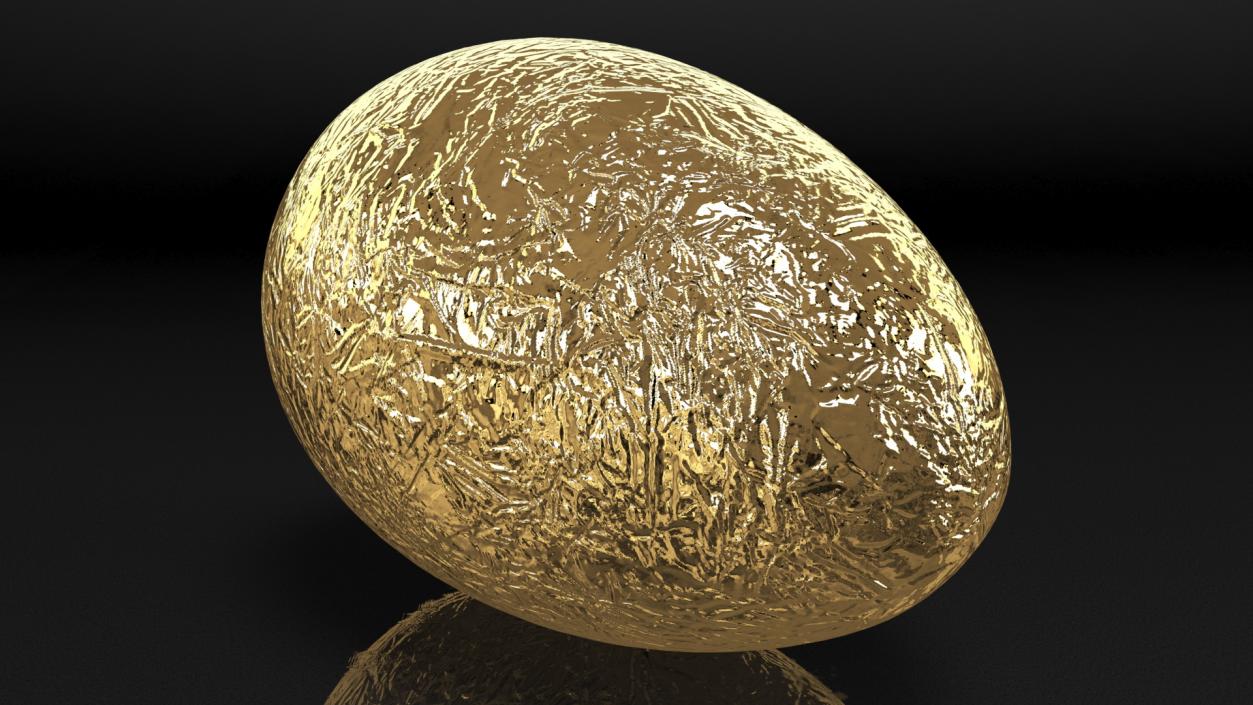 3D Foil Wrapped Chocolate Egg Gold