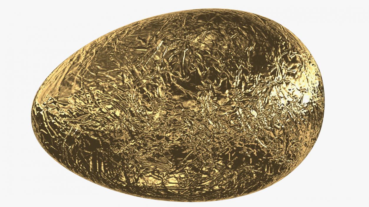 3D Foil Wrapped Chocolate Egg Gold