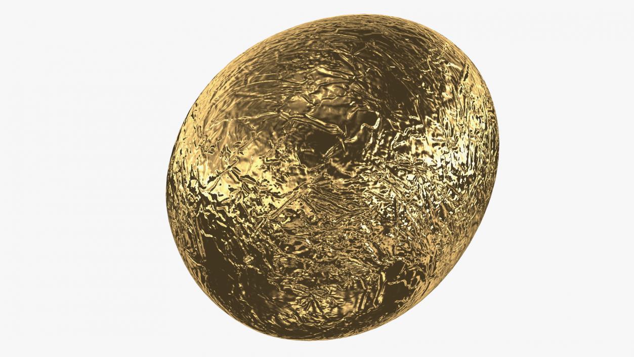 3D Foil Wrapped Chocolate Egg Gold