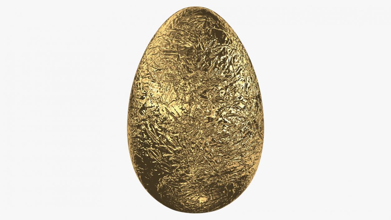 3D Foil Wrapped Chocolate Egg Gold