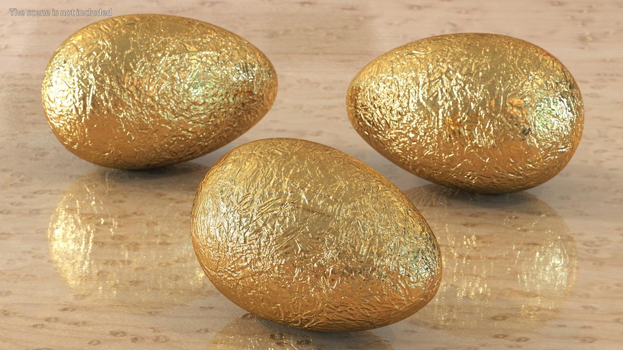 3D Foil Wrapped Chocolate Egg Gold