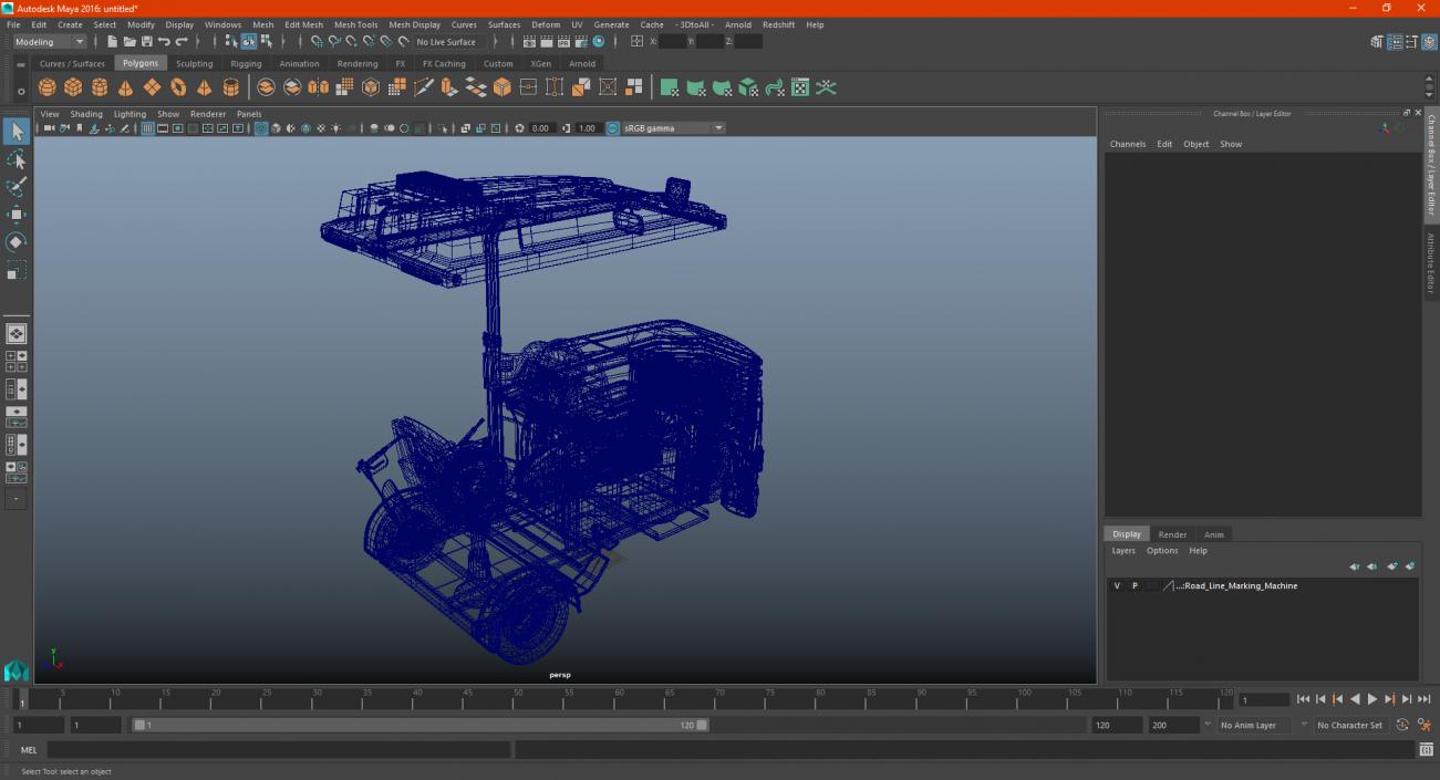 3D model Road Line Marking Machine