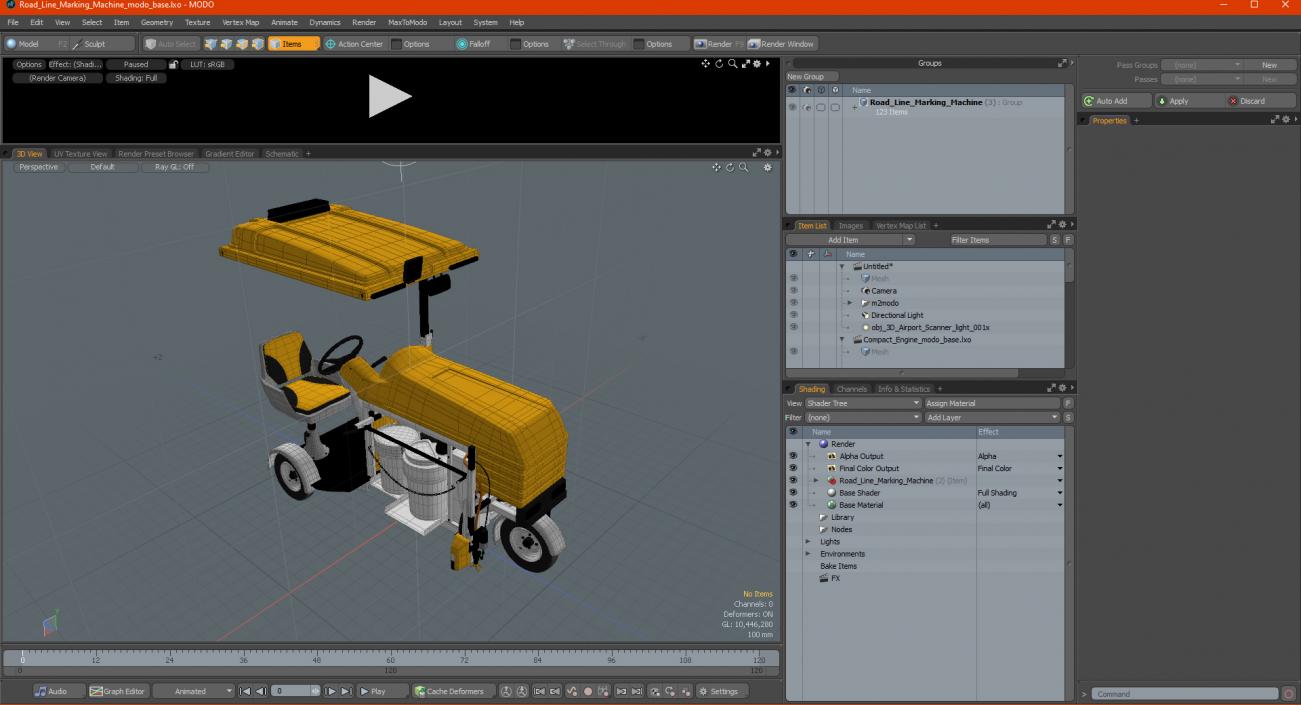 3D model Road Line Marking Machine