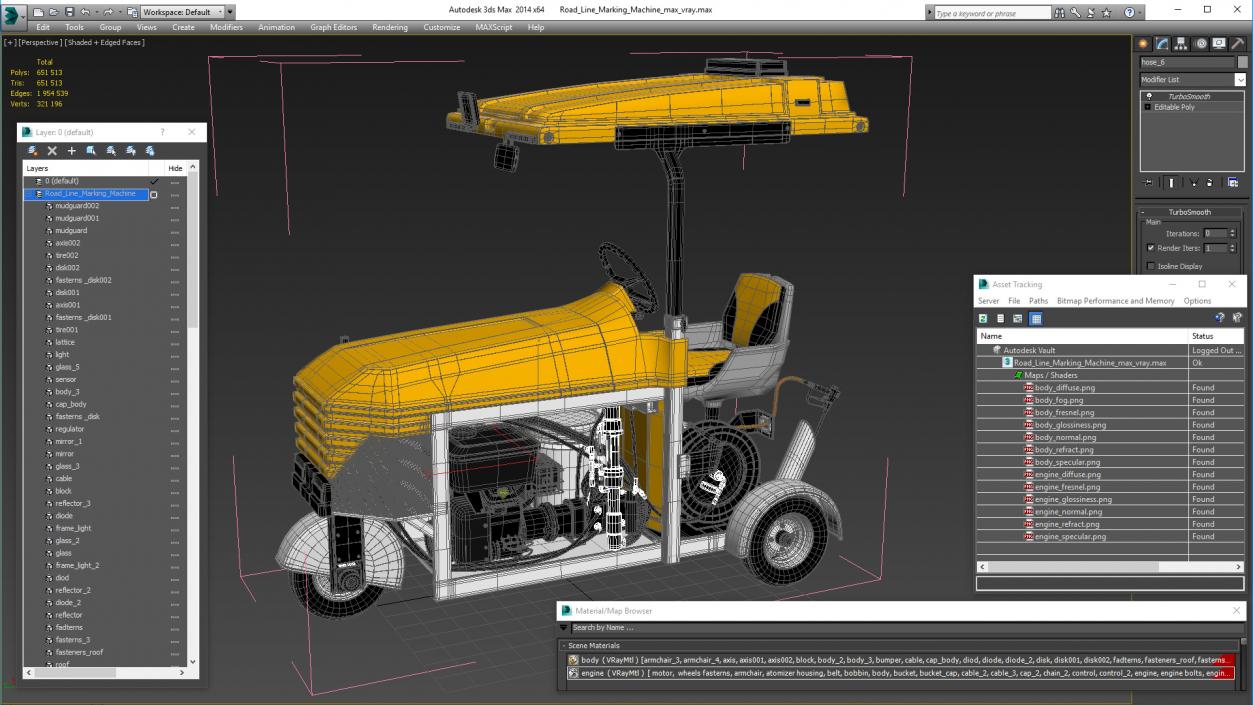 3D model Road Line Marking Machine