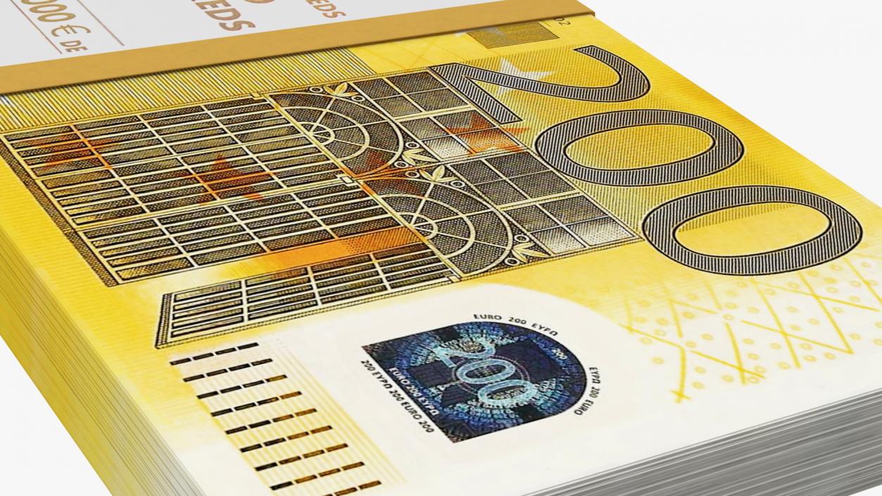 3D model 200 Euro Bundle Banknotes