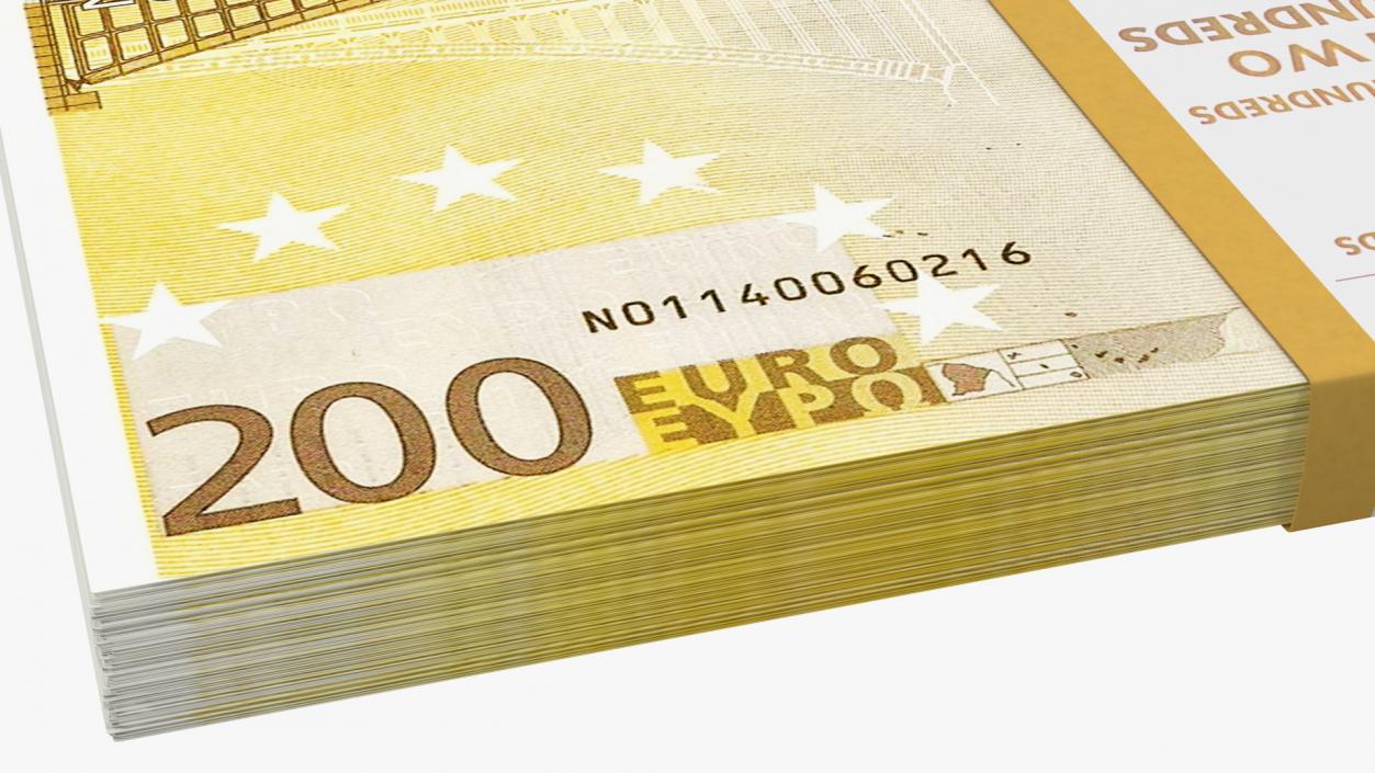 3D model 200 Euro Bundle Banknotes