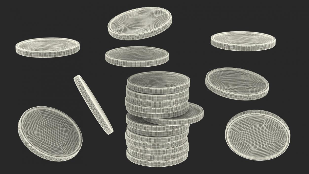 3D Golden Coins Stack model