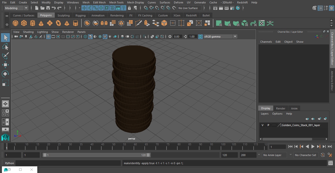 3D Golden Coins Stack model