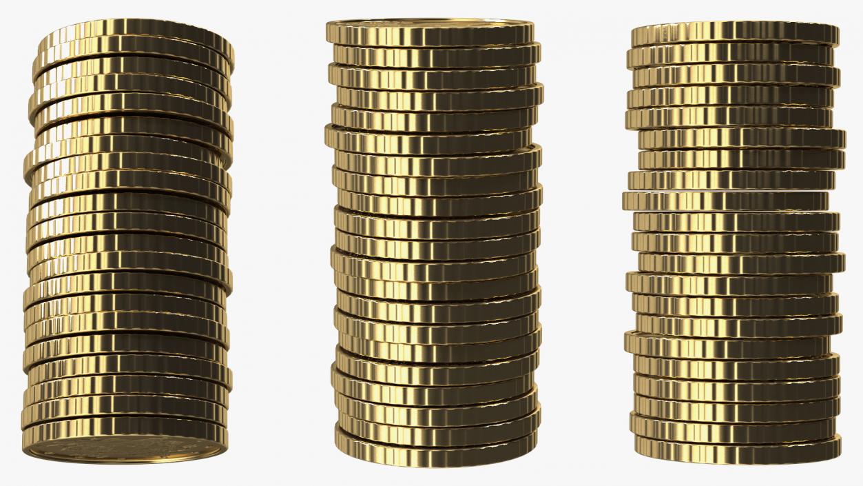 3D Golden Coins Stack model