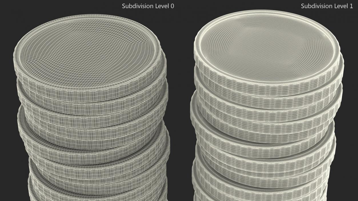 3D Golden Coins Stack model