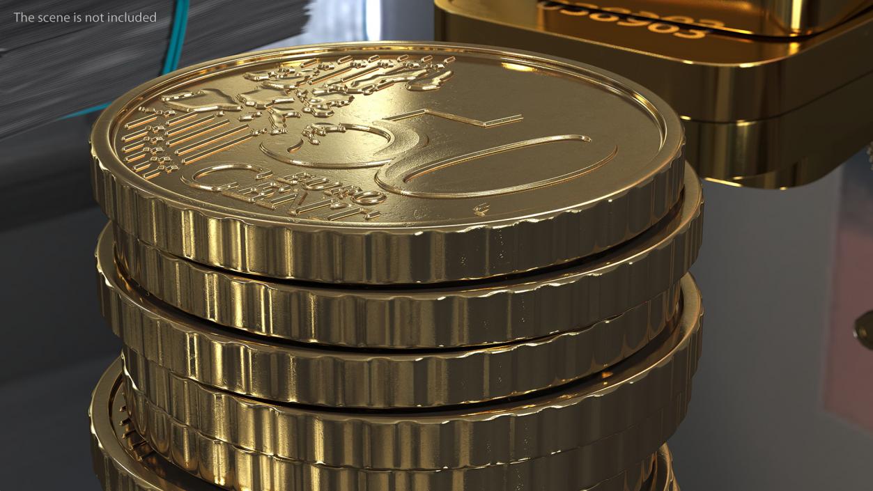 3D Golden Coins Stack model