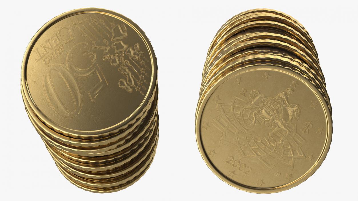 3D Golden Coins Stack model