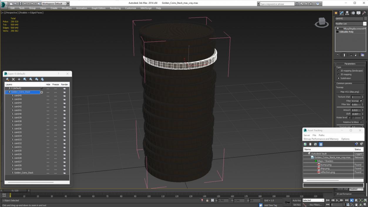 3D Golden Coins Stack model