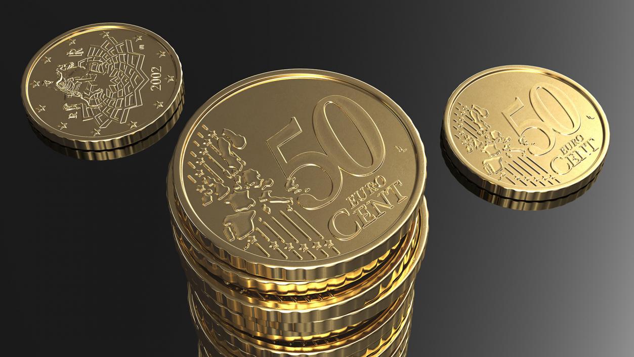 3D Golden Coins Stack model