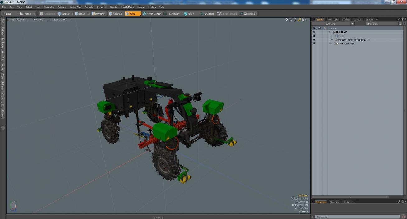 3D Modern Farm Robot Dirty model