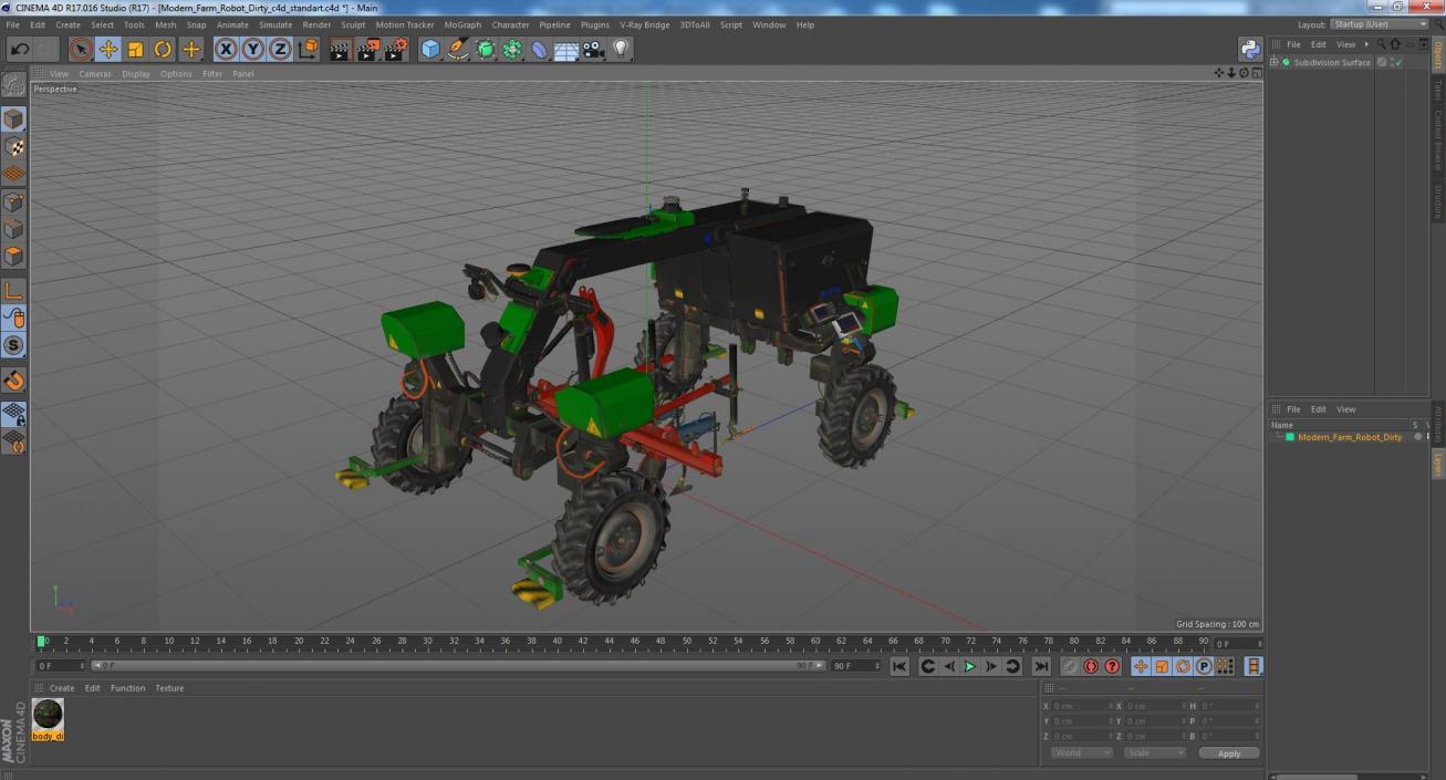 3D Modern Farm Robot Dirty model