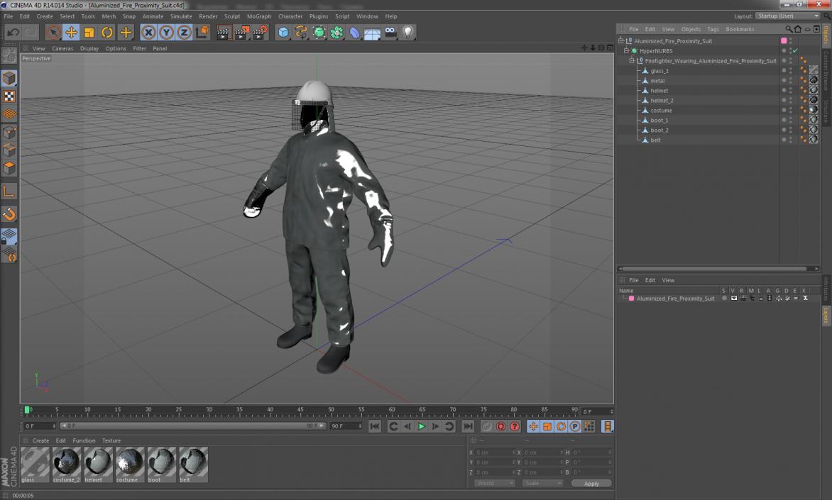 3D model Aluminized Fire Proximity Suit