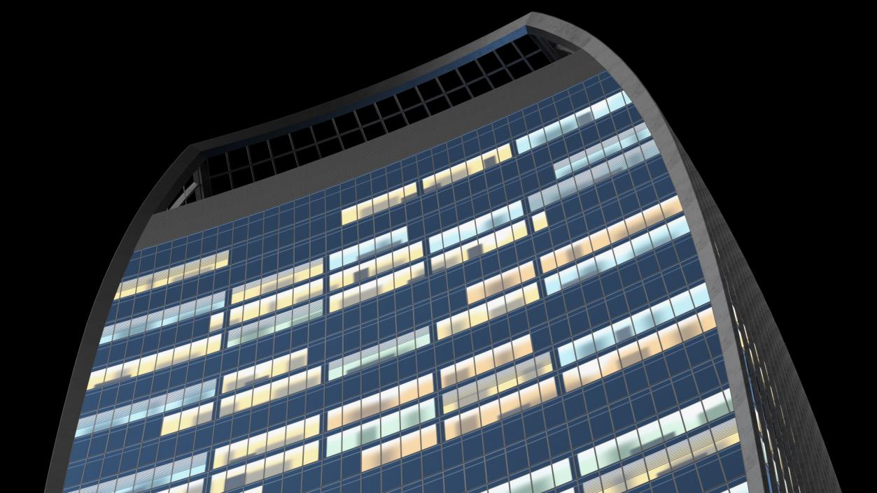 Commercial Skyscraper 20 Fenchurch Street Night Glow 3D