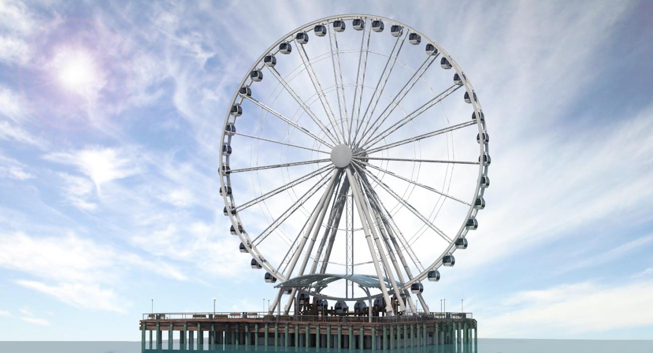 Seattle Great Ferris Wheel at Pier 3D model