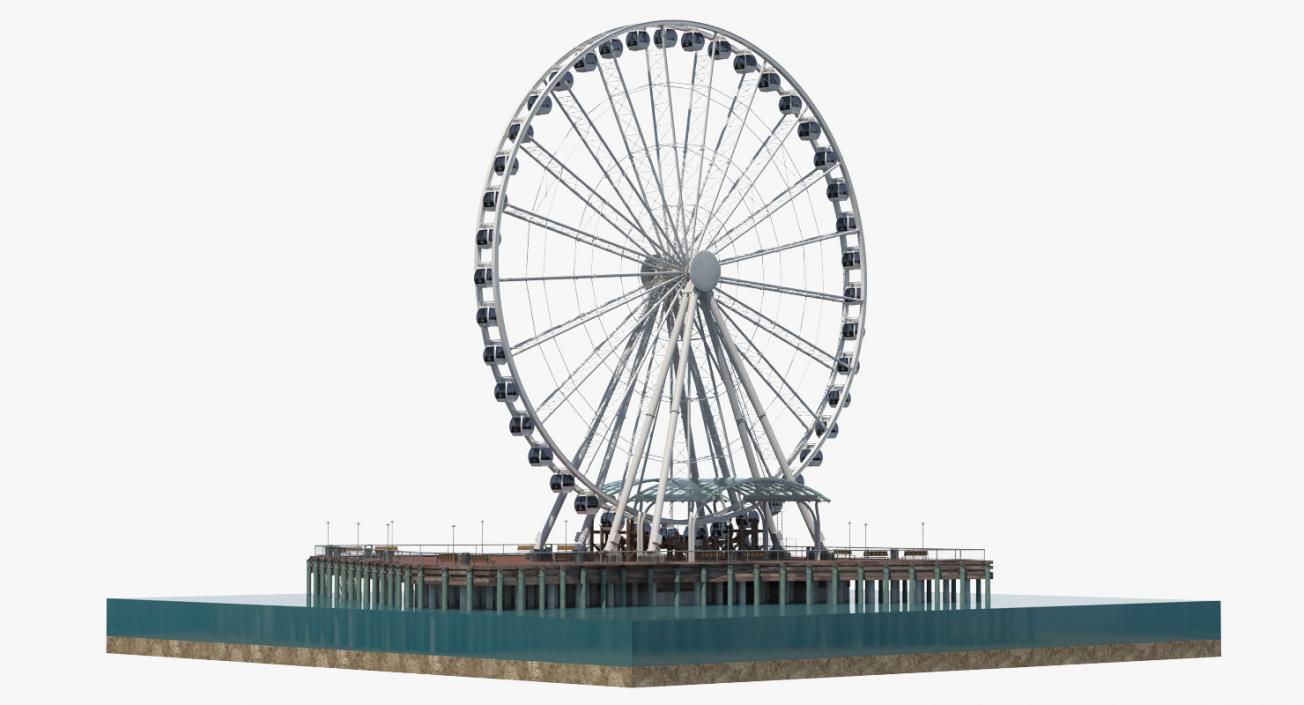 Seattle Great Ferris Wheel at Pier 3D model