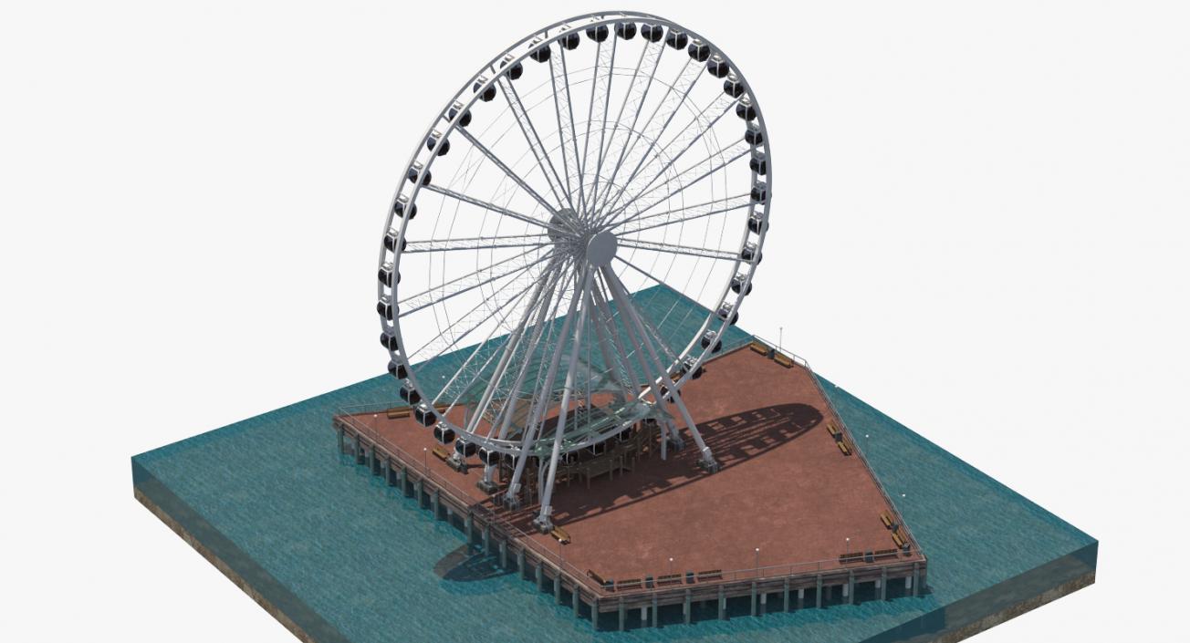 Seattle Great Ferris Wheel at Pier 3D model