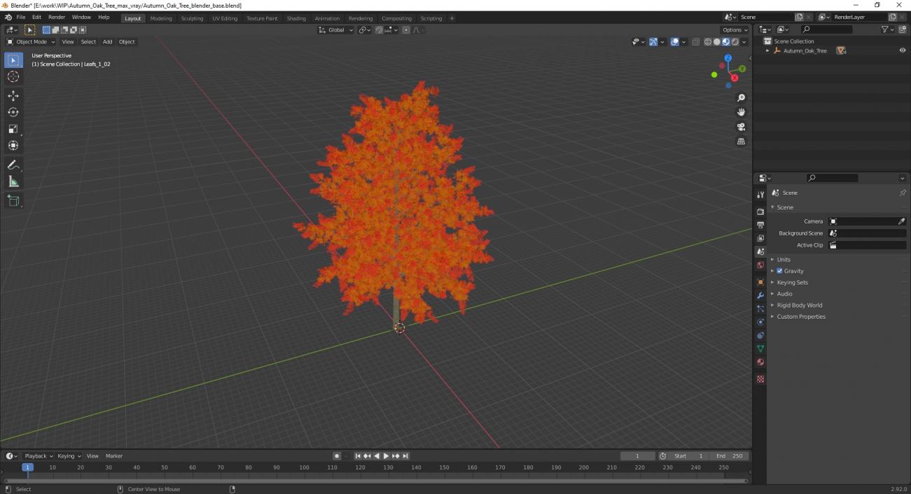 Autumn Oak Tree 2 3D