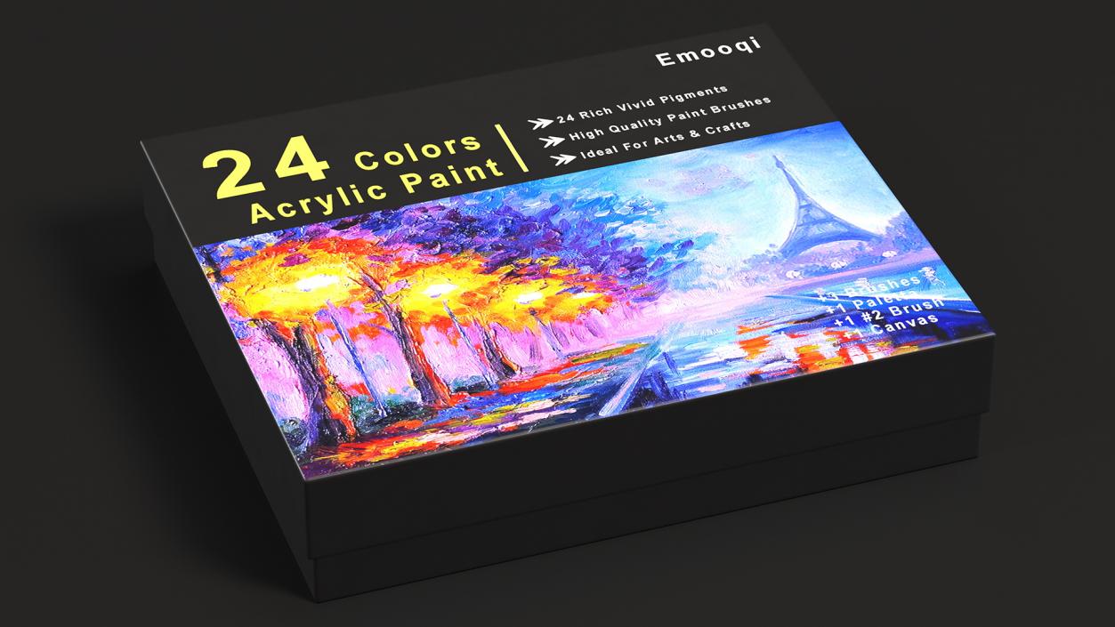 3D Box of Acrylic Paints Emooqi model