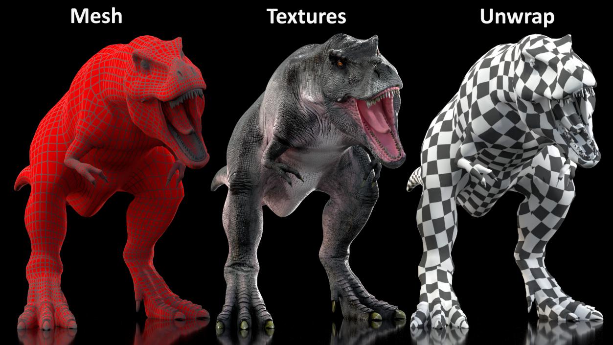 3D T Rex Roaring Animated Rigged for Cinema 4D model