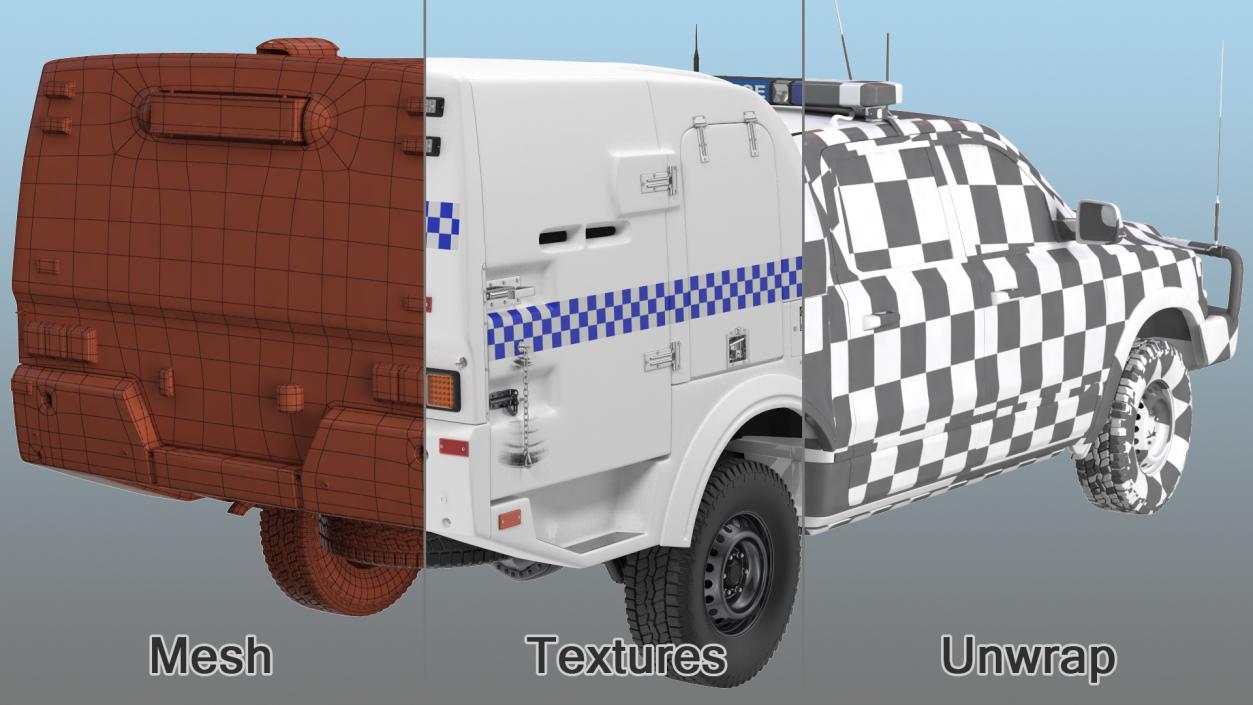 Police Paddy Wagon Simple Interior 3D model