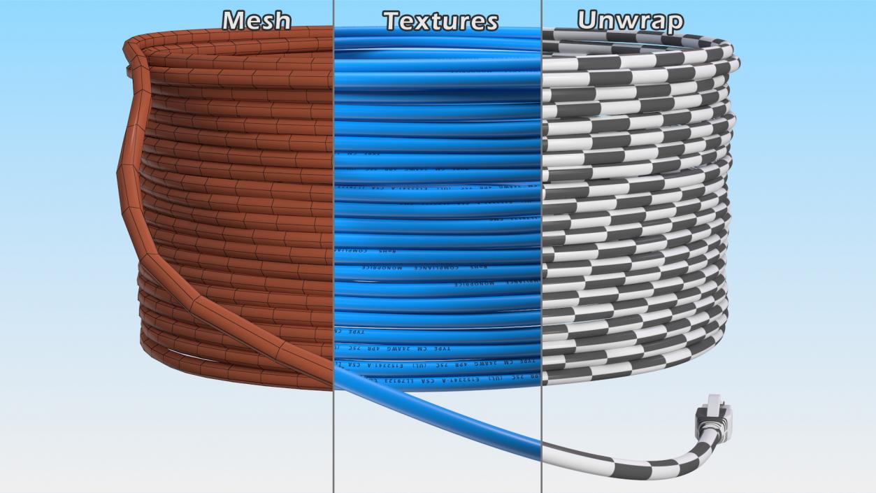 3D RJ45 24AWG Ethernet Network Cable model