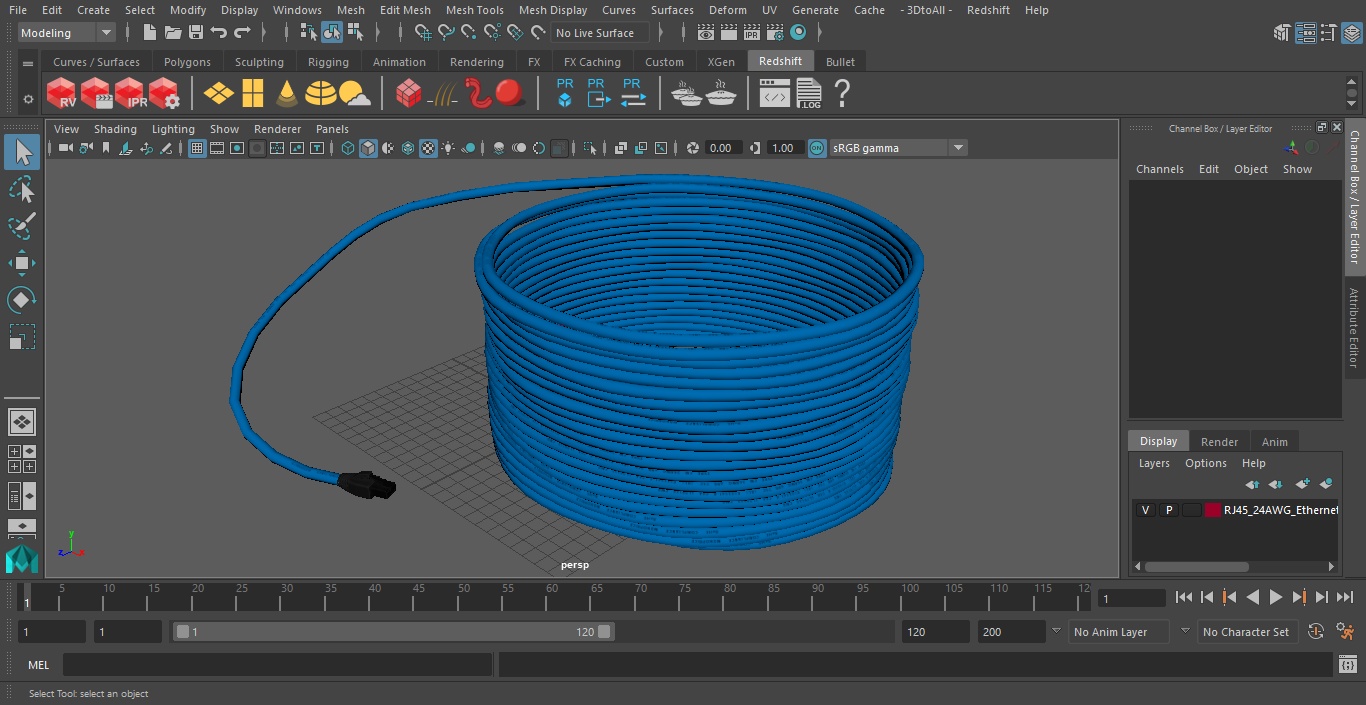 3D RJ45 24AWG Ethernet Network Cable model