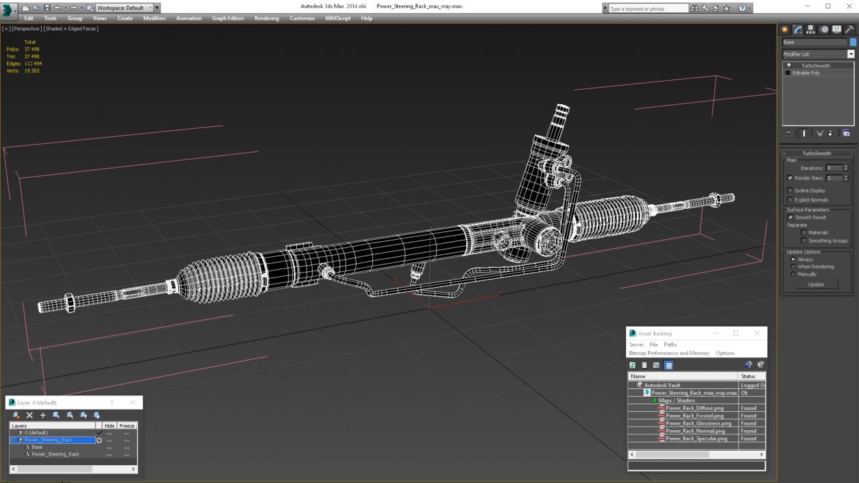 Power Steering Rack 3D model