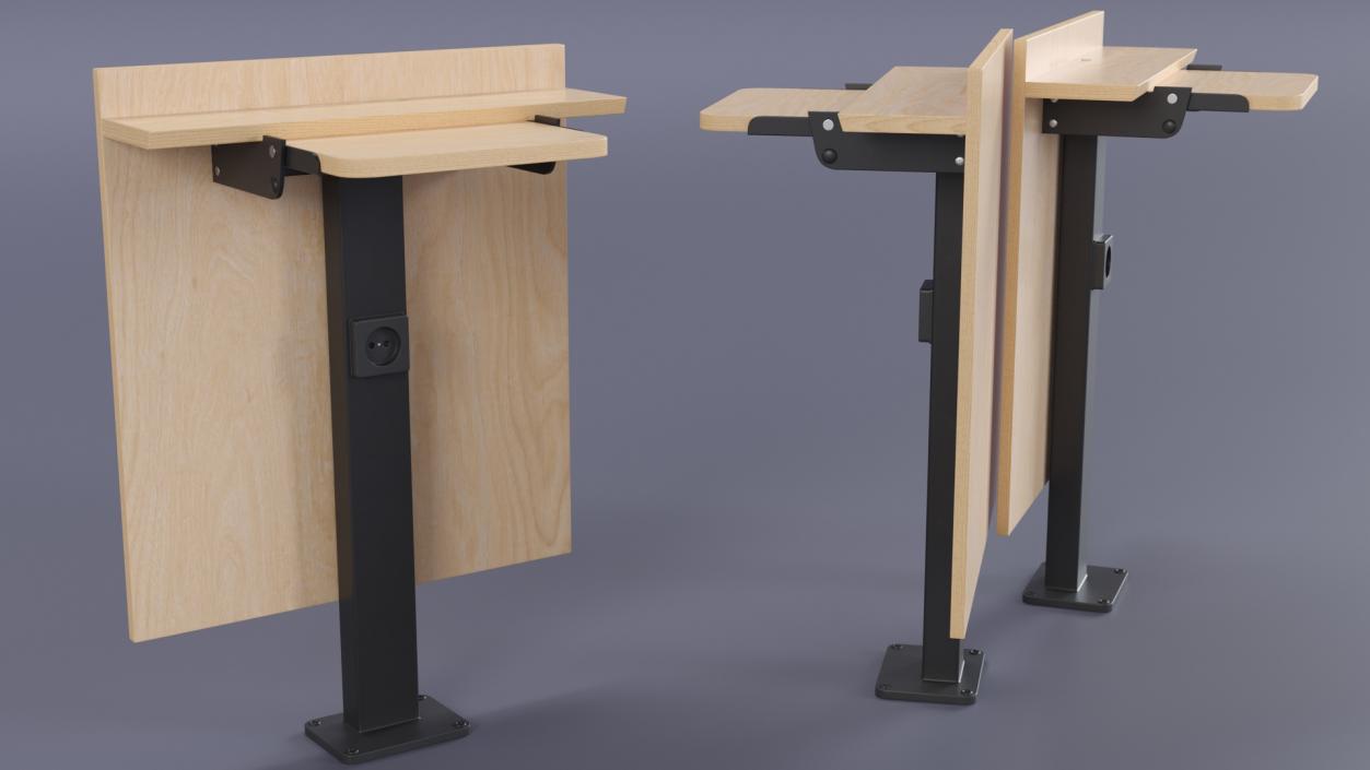 Auditorium Table Light Wood 3D