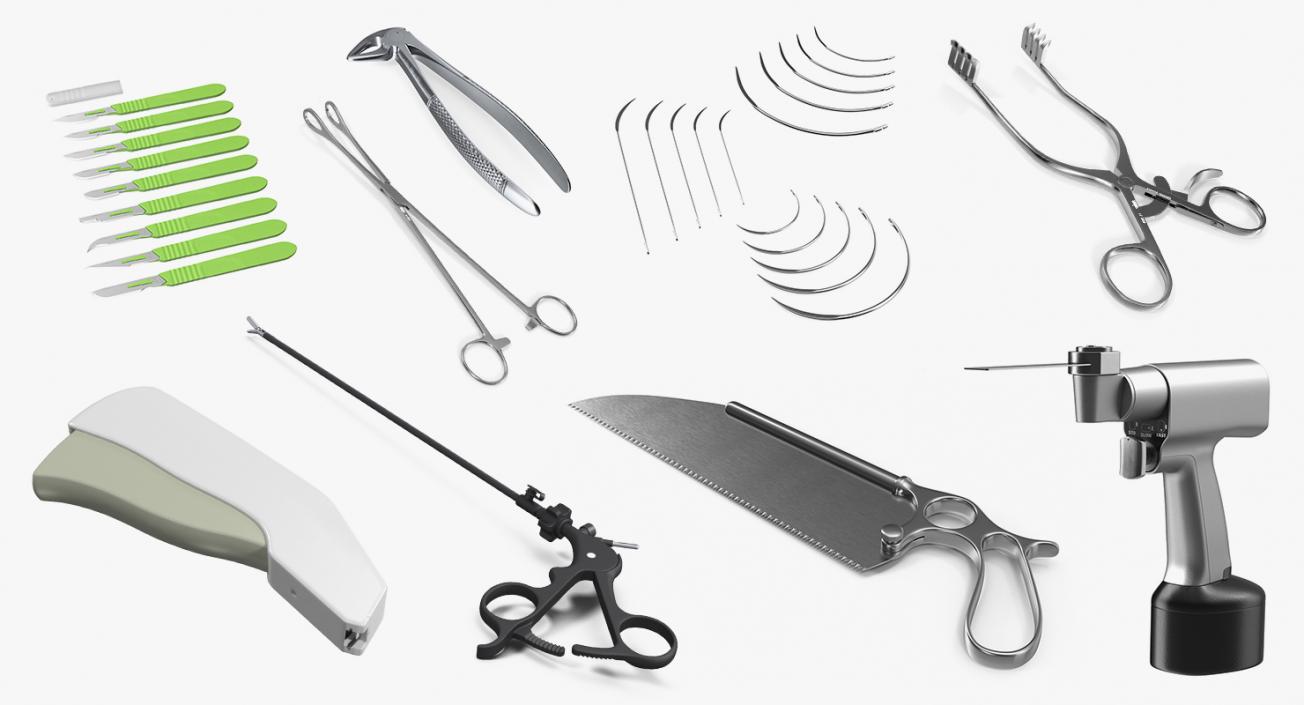 3D Surgical Medical Instruments Collection 6