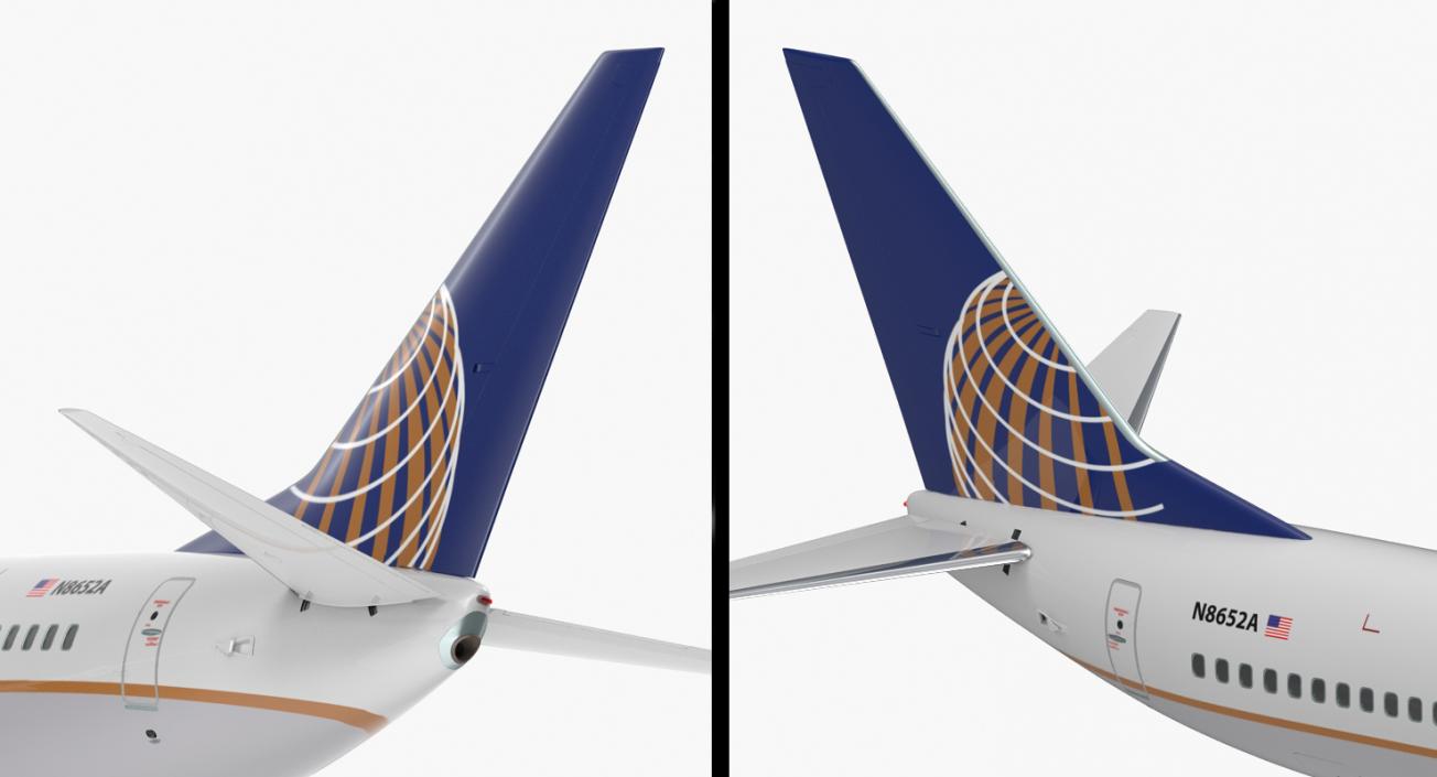 3D Boeing 737-800 with Interior United Airlines Rigged