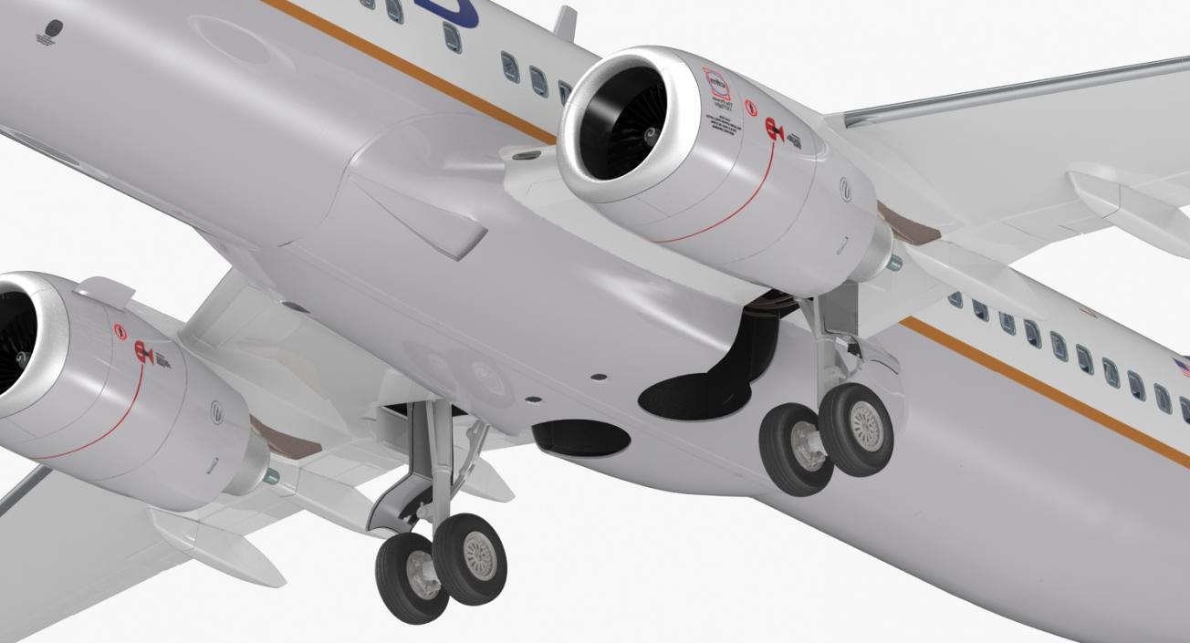 3D Boeing 737-800 with Interior United Airlines Rigged