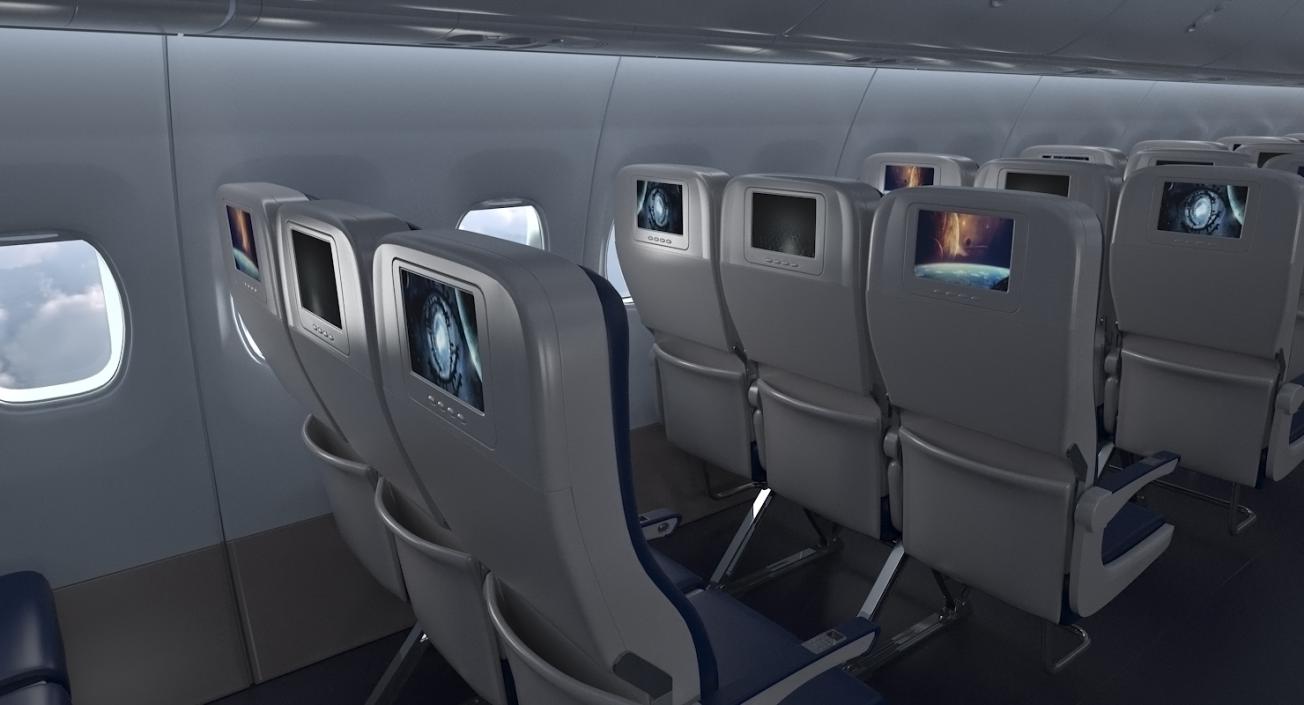 3D Boeing 737-800 with Interior United Airlines Rigged