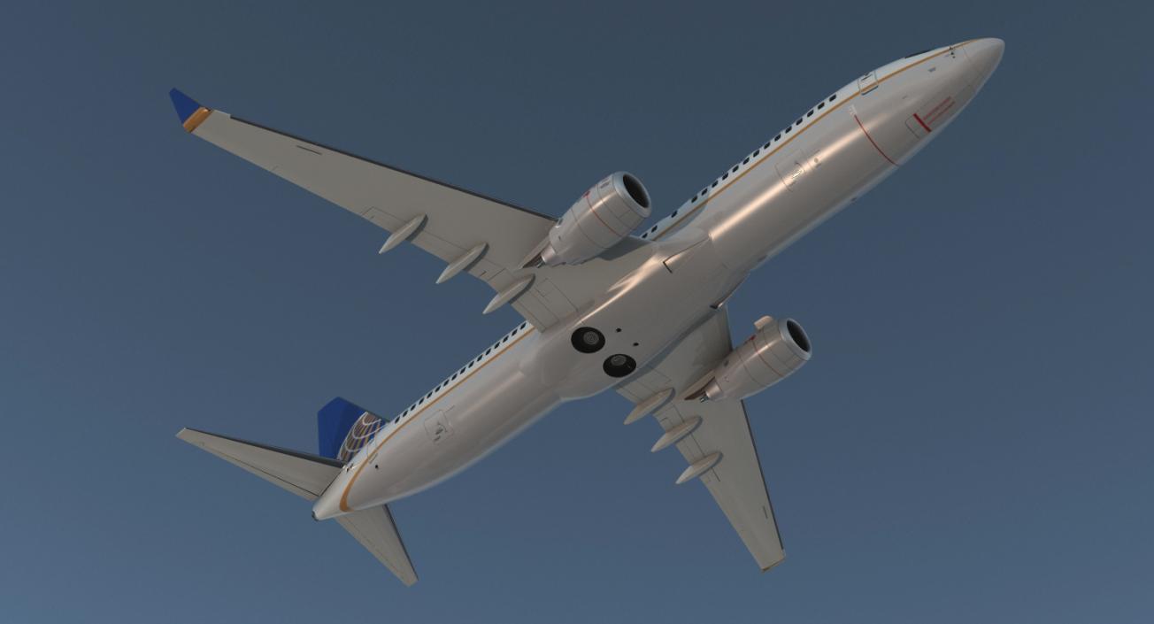 3D Boeing 737-800 with Interior United Airlines Rigged