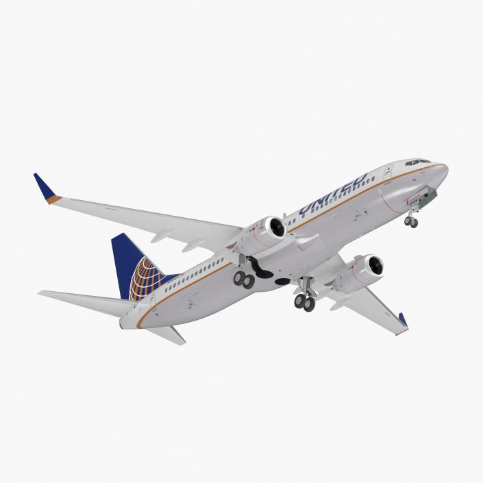 3D Boeing 737-800 with Interior United Airlines Rigged