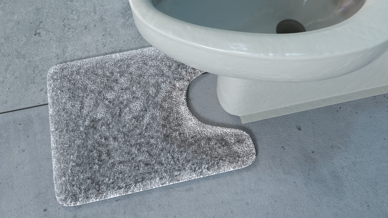 3D model White Bathroom Contour Rug Fur