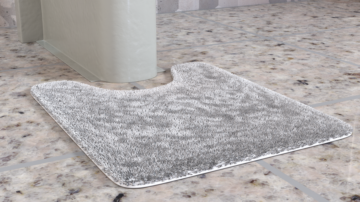 3D model White Bathroom Contour Rug Fur