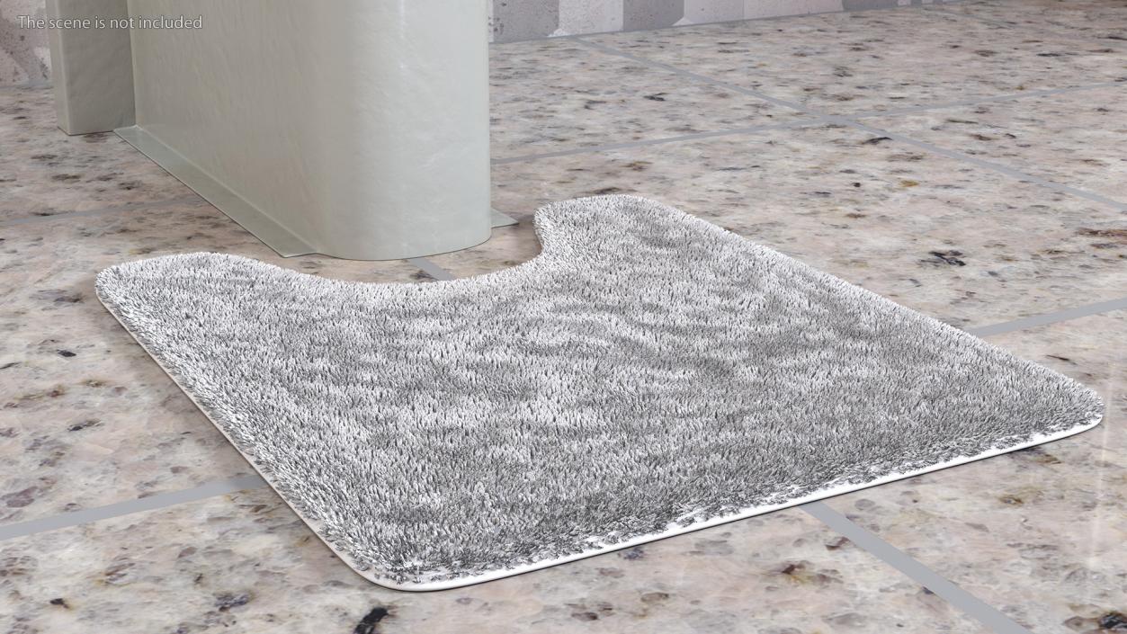 3D model White Bathroom Contour Rug Fur