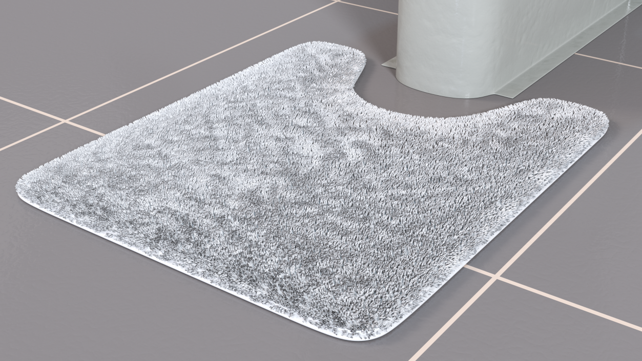 3D model White Bathroom Contour Rug Fur