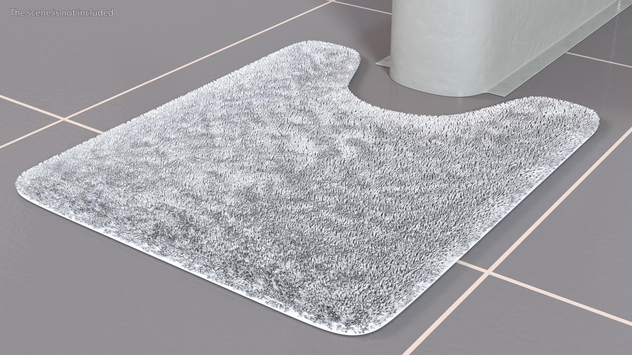 3D model White Bathroom Contour Rug Fur