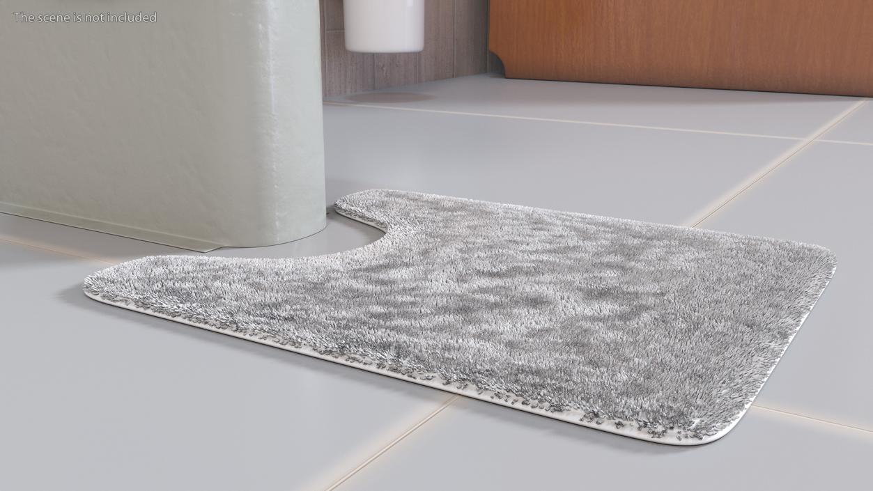 3D model White Bathroom Contour Rug Fur