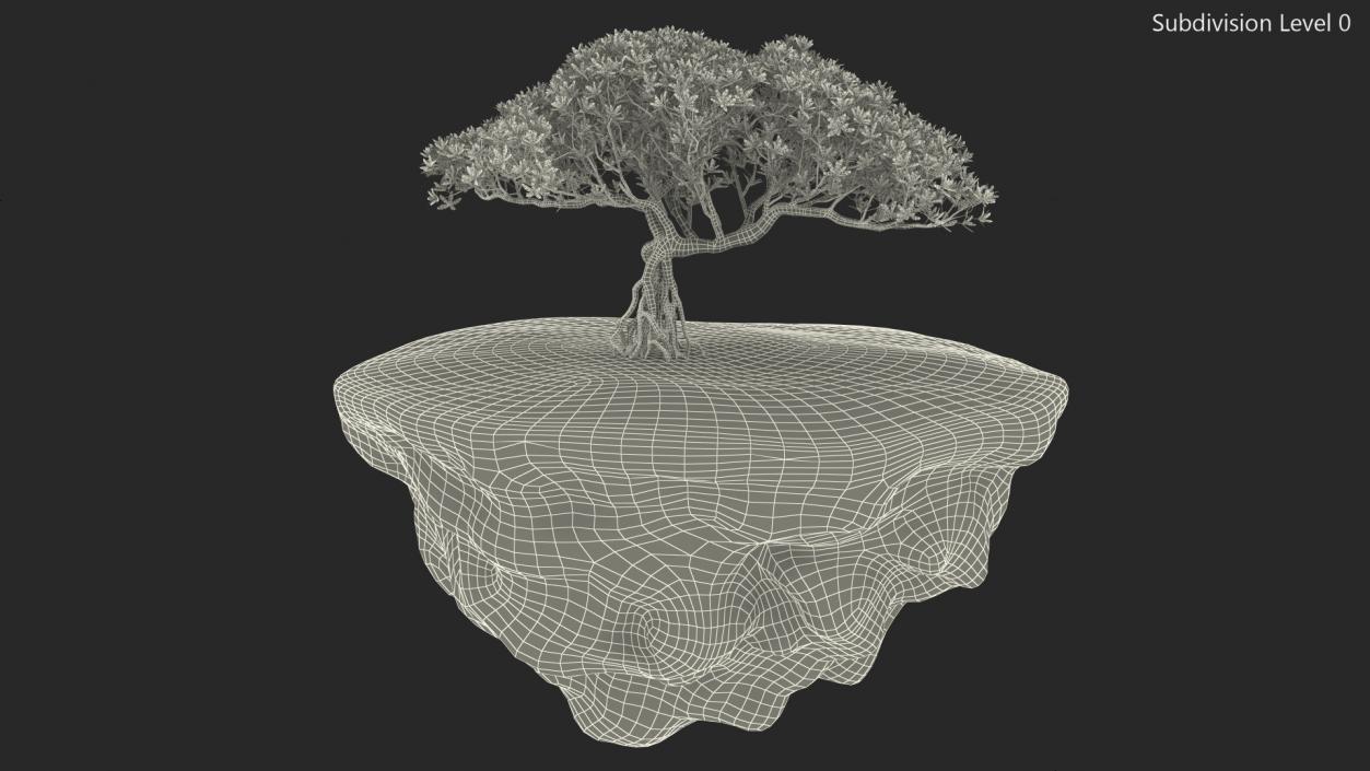 3D model Round Soil Ground Cross Section with Tree Fur