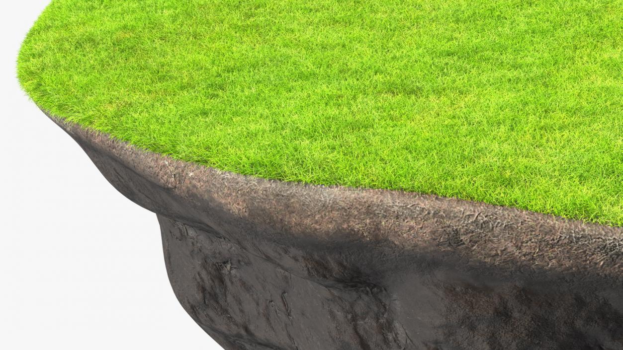 3D model Round Soil Ground Cross Section with Tree Fur