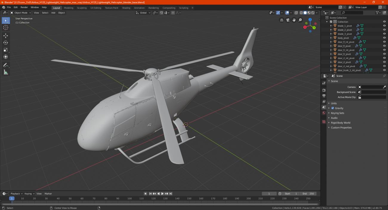 Airbus H120 Lightweight Helicopter 3D model