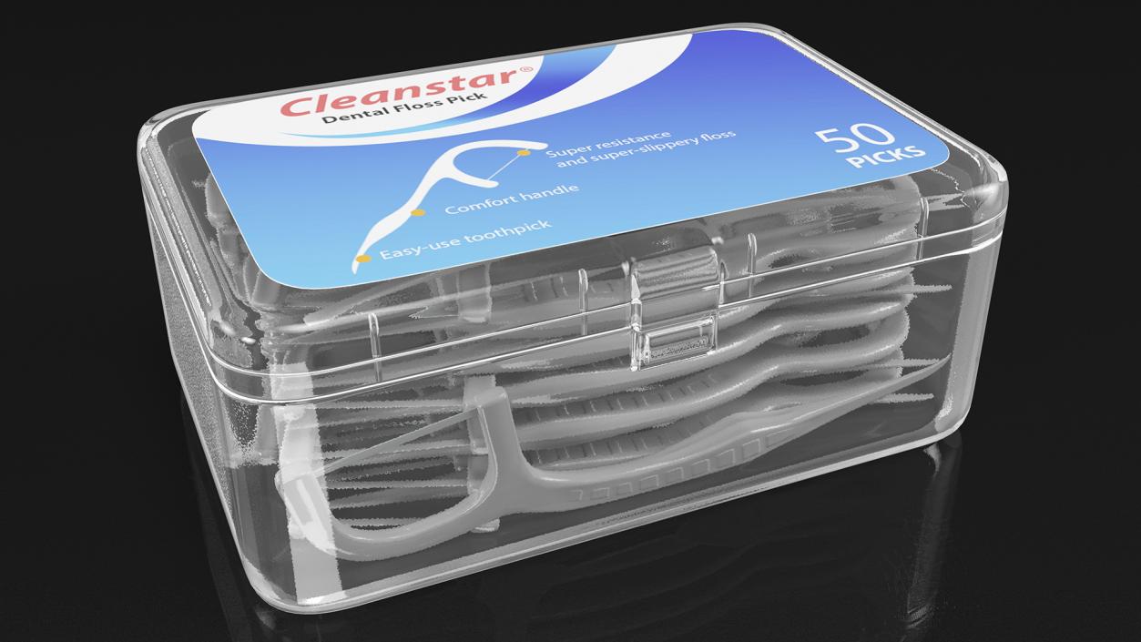 CleanStar Dental Floss Toothpicks Box 3D